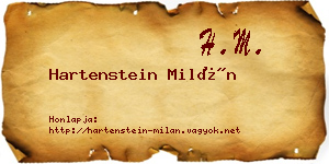 Hartenstein Milán névjegykártya