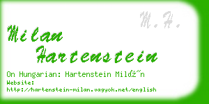 milan hartenstein business card